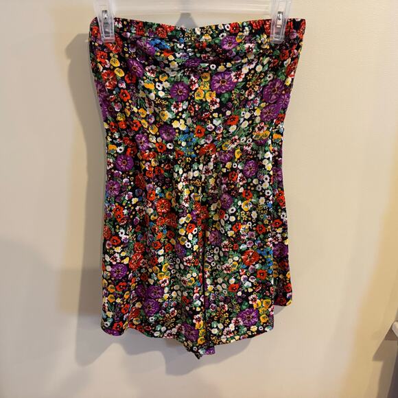 SHEIN Privé Allover Floral Print Tube Romper Size Large - Picture 4 of 10